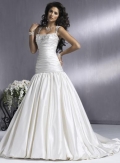 Square Neckline Beaded Bubble Hem Taffeta A-line Wedding Dress