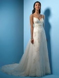 A-Line/Princess Spaghetti Straps Tulle Wedding Dress
