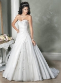 Strapless Taffeta Embellished Lace A-line/Princess Wedding Dress