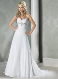 Sweetheart Beaded A-line/Princess Chiffon Wedding Dress