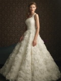 Romantic Floral Lace Ball Gown Unique Formal Wedding Dress