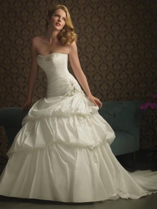 Flower Taffeta Ball Gown Unique Designer Formal Wedding Dress