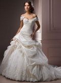 Glamorous Romantic Cap Sleeves Ball Gown Wedding Dress
