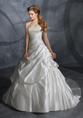 Embroidery Ruffles Taffeta Ball Gown Wedding Dress