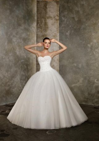 Sweetheart Strapless Beaded Ball Gown Wedding Dress