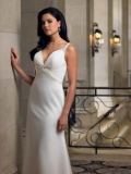 V-neck Fitted Chiffon Simple Designer Wedding Dress