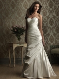 Stunning Satin Sweetheart Fitted Sheath Wedding Dress