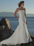 Elegant One shoulder Sheath Destination Wedding Dress