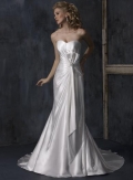 Elegant Strapless Satin Sheath Wedding Dress