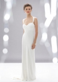 Ivory Flower Chiffon Column/Sheath Designer Wedding Dress
