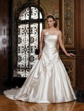 Strapless Empire Beading Satin Corset Wedding Dress