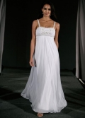 White Empire Square Beaded Luminous chiffon Wedding Dress