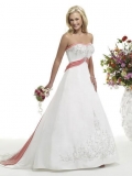 Empire Waist Strapless Embroidery Wedding Dress