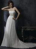 Elegant Beaded Halter Strap Empire Waist Wedding Dress