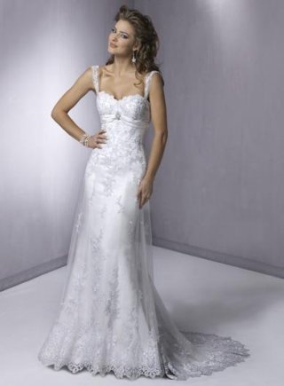 Straps Embellished Lace Mermaid/Trumpet Wedding Dress