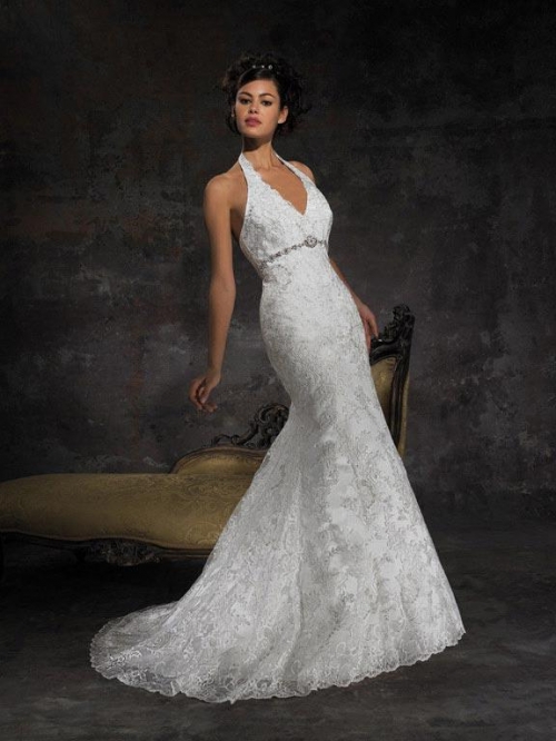 Lace Appliques Mermaid/Trumpet Gown Vintage Wedding Dresses