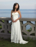 Beaded Lace Chiffon Beach Informal Destination Wedding Dress