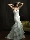 Sweetheart Neckline Organza Mermaid /Trumpet Wedding Dress