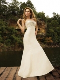 Slim A line Sweetheart Beaded Satin Wedding dress