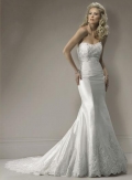 Sweetheart Neckline Organza Lace Mermaid/Trumpet Wedding Dress