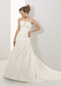A line Strapless Beaded Ruffles Taffeta Wedding Dress Discounted