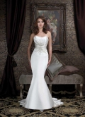 Elegant Beaded Satin Mermaid Wedding Dress