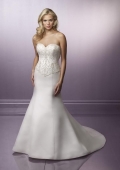 Sweetheart Neckline Satin Embroidery Bridal Dresses