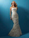 Beaded Organza Lace Mermaid/Trumpet Wedding Dress