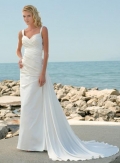 Simple Straps Column/Sheath Beach Destination Wedding Dress