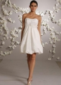 Short Cocktail length Floral Taffeta Destination Wedding Dress