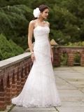Spaghetti straps Layered Lace Informal Wedding Dress