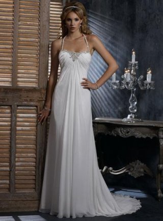 Halter top Sweetheart Neckline Beaded Corset Wedding Dress