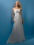 Strapless Beaded Empire Waist Simple Wedding Dress