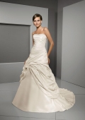 Ivory Crystals Beaded Ruffles Taffeta A-line/Princess Wedding Gown