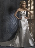 Strapless Beaded Embellished A-line/Princess Simple Wedding Dress