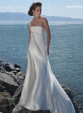 Romantic One shoulder Beaded Beach Destination Wedding Dress