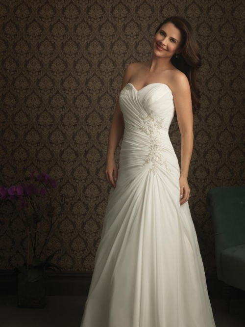 Strapless Beaded Princess Plus Size Formal Wedding Dress