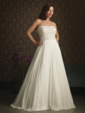 Strapless Chiffon Beaded Empire Plus Size Wedding Dress
