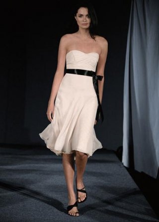 Sweetheart Knee-length Almond Chiffon Sashes Bridesmaid Dress