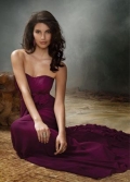 Violet Bridesmaid Dresses long Chiffon Sweetheart with Flower