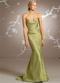 Pear Bridesmaid Dress Long Taffeta Flower Sweetheart