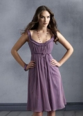 Scoop Neckline Knee length Sash Chiffon Bridesmaid Dress