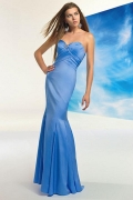 Light Blue Bridesmaid Dress Trumpet / Mermaid Full length Beaded