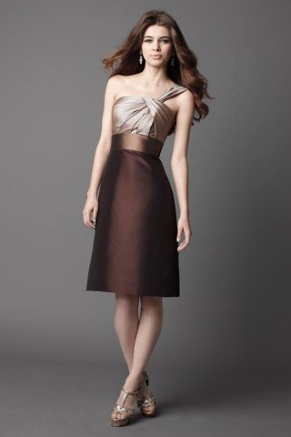Toast/Nutella/Chocolate One Shoulder Short Bridesmaid Dress Toast/Nutella/Chocolate One Shoulder Short Bridesmaid Dress
