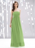 Strapless Sleeveless Full-length Chiffon Bridesmaid Dress