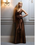 Halter neck Chocolate Long Bridesmaid Dress