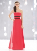 Strapless Full-length Sashes Satin Bridesmaid Dress