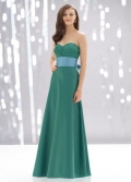 Green Sweetheart Full-length Shantung Sashes Bridesmaid Dress