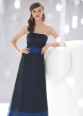 Strapless Full-length Shantung Bridesmaid Dress