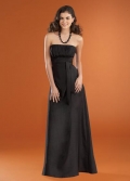 Strapless Full-length Shantung Sashes Bridesmaid Dress